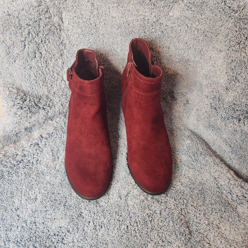 Unisa Burgundy Suede Ankle Boots